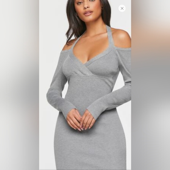 NWT Gauze Surplice Halter Mini Dress - Picture 1 of 6